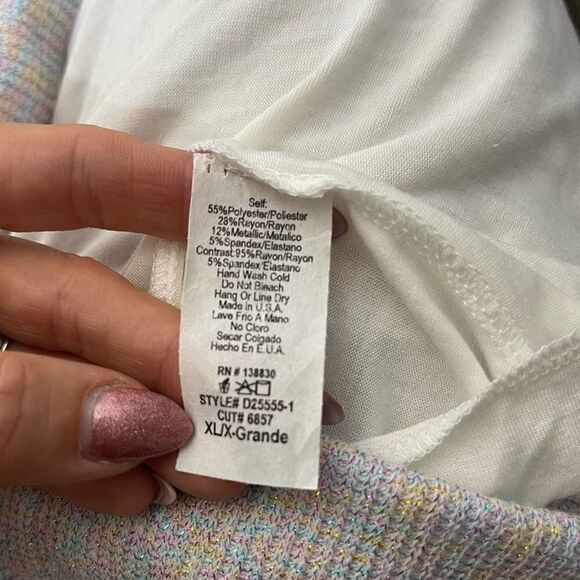 Fashion Nova Never Stopped Loving You Rainbow Glitter Sweater - Picture 11 of 11